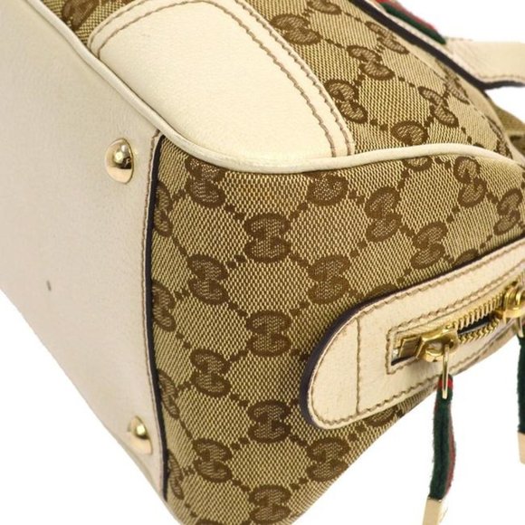 Gucci Mayfair Brown 'Princy' Satchel Large Logo Print Canvas - Picture 8 of 8